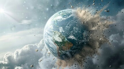 Wall Mural - Illustration depicting a global catastrophe concept