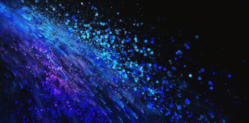 Wall Mural - abstract a defocused blue and purple bokeh glitter blur background. blue and purple colored glitter.