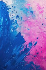 Wall Mural - Energetic Abstract Wallpaper: Vibrant Watercolor Splashes in Neon Pink and Electric Blue