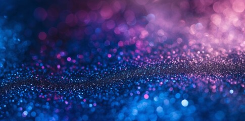 Wall Mural - abstract a defocused blue and purple bokeh glitter blur background. blue and purple colored glitter.
