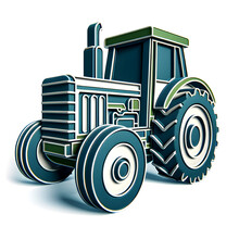 Icon Of An Agricultural Tractor On A White Background