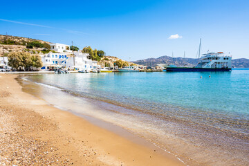 Wall Mural - Sandy beach in Kimolos port, Cyclades, Greece