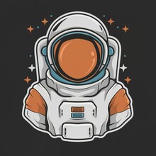 3D Illustration Cartoon, An Astronaut On A Black Background