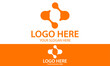 Orange Color Simple Connect Dot Logo Design