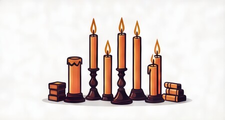 Sticker -  A warm and cozy candle arrangement