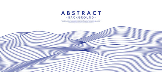 Wall Mural - blue wave abstract vector background design with curves and lines. graphic vector flat design style.