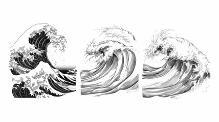 Wall Mural - Set of Waves illustration