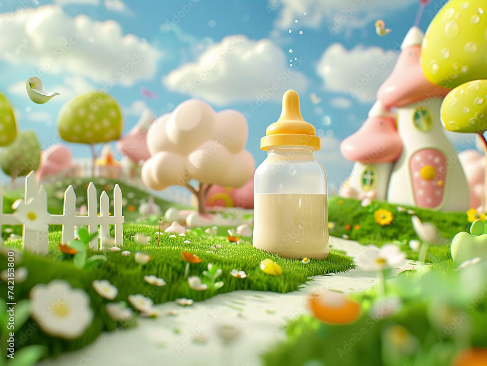 Using your skills as a talented 3D animator bring the concept of a baby ...