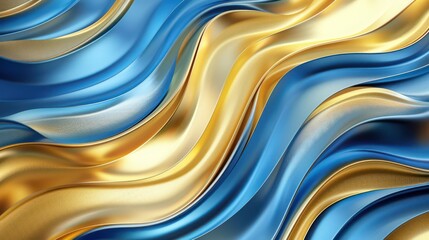 Wall Mural - Abstract luxury swirling blue gold background. Gold waves abstract background texture