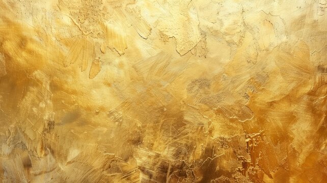 gold wall texture background. yellow shiny gold foil paint on wall sheet with gloss light reflection