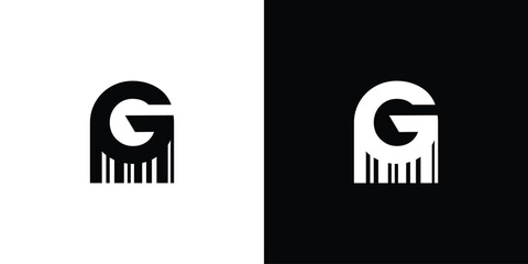 Wall Mural - Unique and modern G barcode logo design