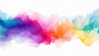 Rainbow watercolor banner background on white Pure vibrant watercolor colors