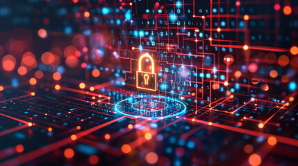 Cyber digital lock concept