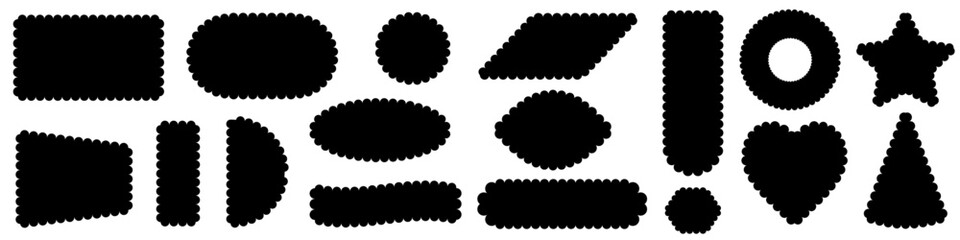 Wall Mural - black and white frame, labels, rectangle, ovel, hemisphere, callout, design elements