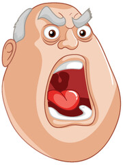 Sticker - Cartoon of an elderly man with a surprised face