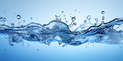  blue water splash isolated on white background. Water splash