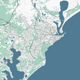 Fototapeta Londyn - Map of Newcastle, Australia. Detailed city map, metropolitan area.