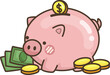 a vector of a piggy bank