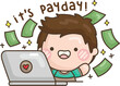 a vector of a guy having a payday