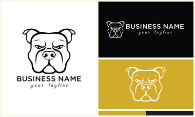 Wall Mural - line head bulldog logo template