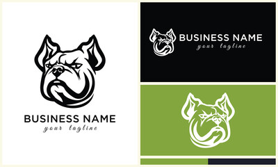 Wall Mural - line head bulldog logo template