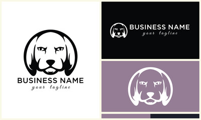 Wall Mural - line head bulldog logo template