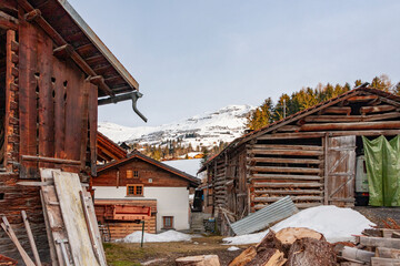 Wall Mural - Obersaxen Mundaun, Graubünden, Switzerland