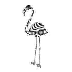 Simple line art illustration of a flamingo 2