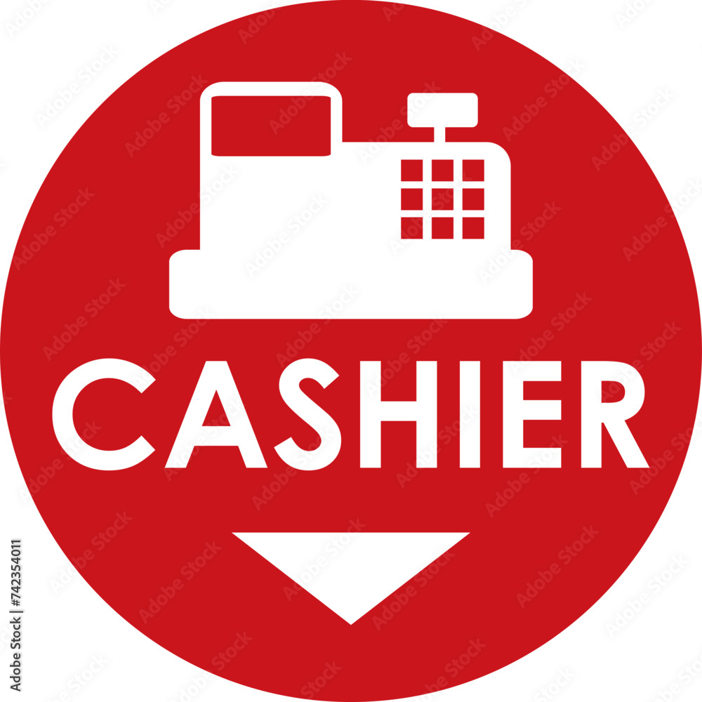cashier signage vector illustration, ready to print Stock Vector ...