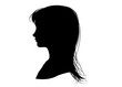 © あしたばきょうこ - ロングヘアの女性の横顔のシルエットのイラスト