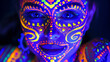carnival mask on blue background