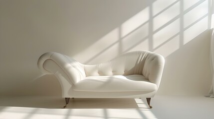 Poster - Elegant white sofa in a minimalist interior with natural light. perfect for modern home decor and design projects. AI