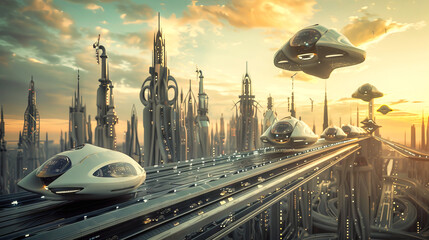 fantasy futuristic city