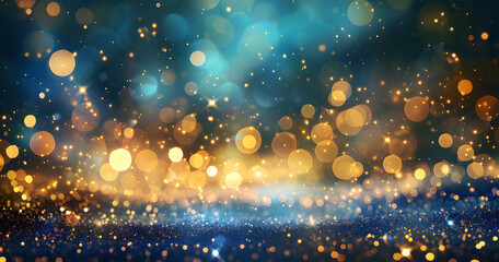 Wall Mural - some gold, blue, and light reflections background ai generative