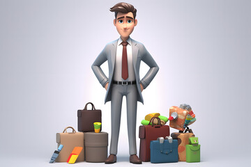 Poster - 3d Online Retailer businessman character