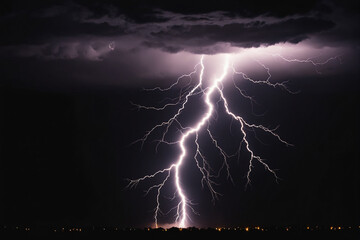 Wall Mural - Thunder strike on black background