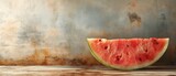 Fototapeta Kuchnia - Ripe juicy watermelon on a texture background.