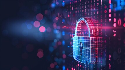 Cyber security digital barrier abstract tech design Online safety secure network visualization