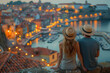 © bird_saranyoo - Couple tourist Overlooking the European city
