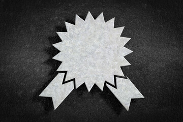 Aufkleber - Grunge White Stone Award Medal Certified Badge Rosette Icon. 3d Rendering