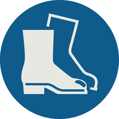 obligation sign pictogram, wear foot protection iso 7010 – m008, vector