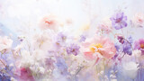 Fototapeta Kwiaty - Dreamy Pastel Colored Floral Background