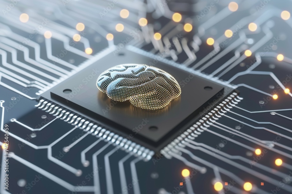 AI Brain Chip regression. Artificial Intelligence learning mind ...