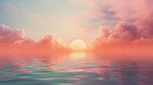 A Dreamy Sunset With Soft, Pastel Colors And A Hazy Glow, Resembling  A Gentle Breeze Background Ai Generative