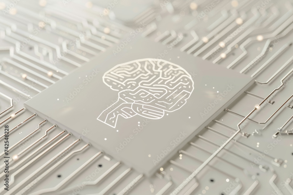 AI Brain Chip neurophysiology. Artificial Intelligence stream human ...
