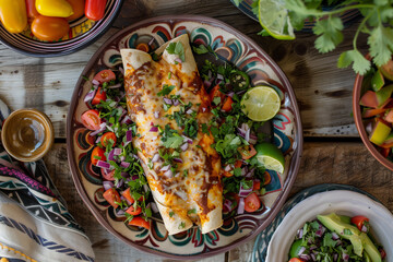 Wall Mural - Mexican enchiladas, a dish of Mexican cuisine