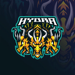 Wall Mural - Hydra mascot logo design vector with modern illustration concept style for badge, emblem and t shirt printing. Angry hydra illustration for sport and esport team.