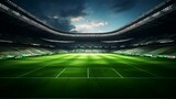 Fototapeta Sport - Soccer Stadium Lawn - Created with Generative AI

