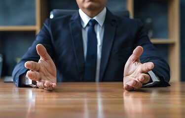 CEO making deals background hint of employee dismissal symbolizing power imbalance and corruption