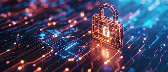 Cyber security barrier digital lines tech background Emphasizing online protection secure network